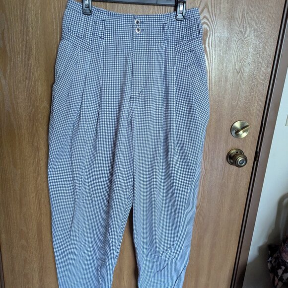 Blue Gingham Vintage Pants - Picture 1 of 5